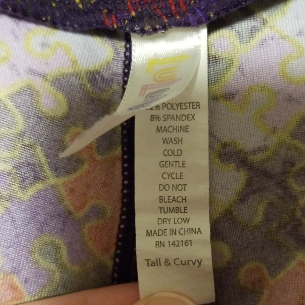 Lularoe TC Purple Puzzle Pieces leggings